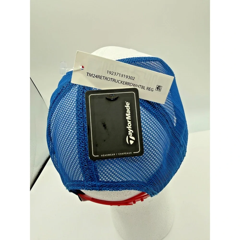 NEW TaylorMade Golf‎ TM24 Retro Trucker Snapback Hat Red White Blue USA Ventura